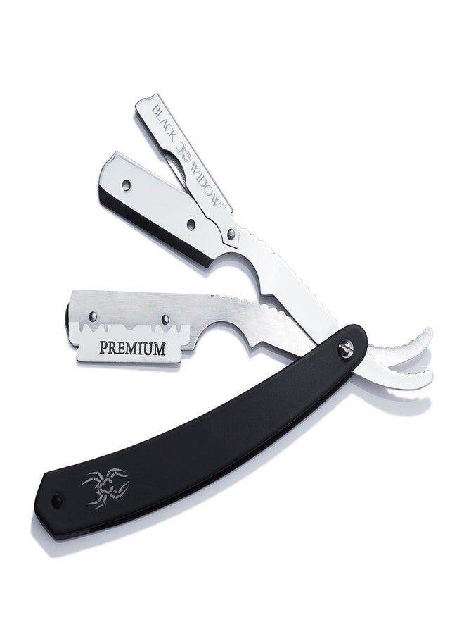 Black Widow Professional Straight Edge Razor Kit with 10 Blades – Stainless Steel Barber Razor for Men’s Shaving, Classic Barbero Shaver for Smooth, Precise, and Comfortable Shaves - Image 4